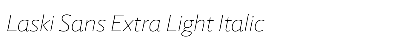 Laski Sans Extra Light Italic